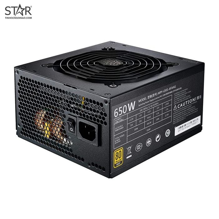 Nguồn Cooler Master 650W MWE 650 80 Plus Gold Full Modular (MPY-6501-AFAAG)