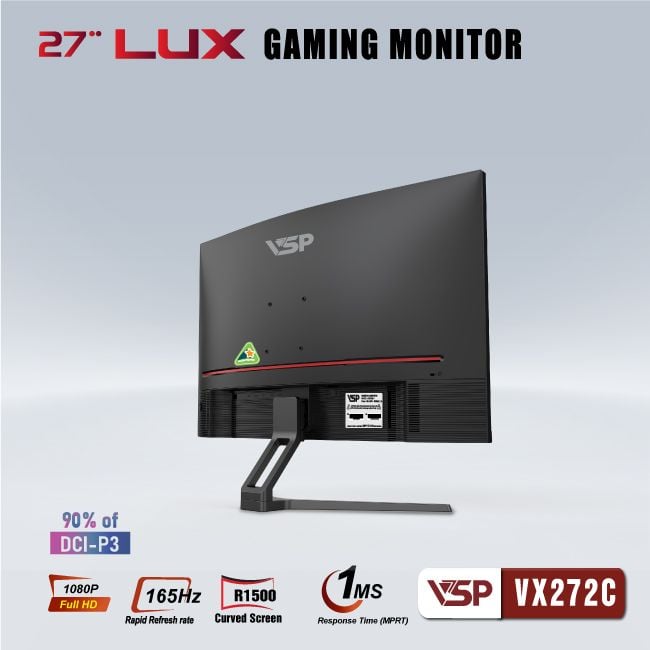 Màn hình Gaming VSP VX272C - LUX | 27 inch, Full HD, VA, 165Hz, 1ms, cong