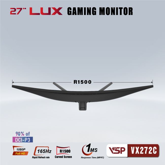 Màn hình Gaming VSP VX272C - LUX | 27 inch, Full HD, VA, 165Hz, 1ms, cong