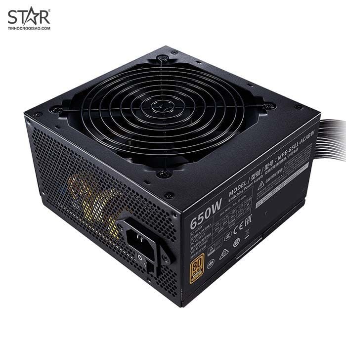 Nguồn Cooler Master 650W MWE 650 V2 230V 80 Plus Bronze (MPE-6501-ACABW-B)