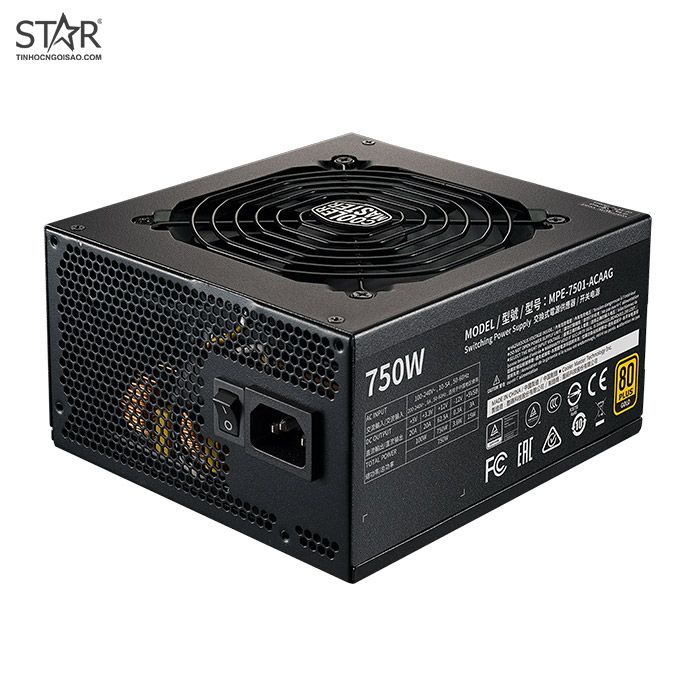 Nguồn Cooler Master 750W MWE 750 – V2 80 Plus Gold Full Modular (MPE-7501-AFAAG-EU)