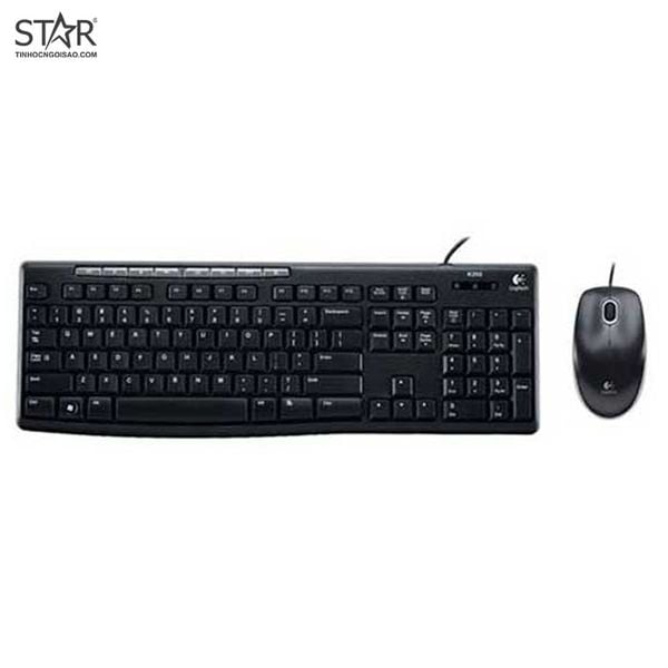  Combo phím chuột văn phòng Logitech MK200 | Có dây, Fullsize, Black 