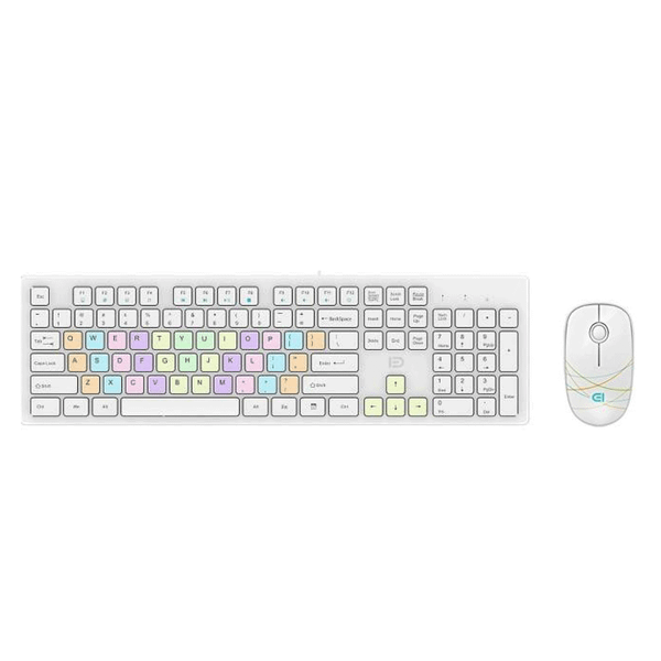  Combo phím chuột giả cơ gaming FD G9500P | Có dây, Fullsize, Membrane, RGB Rainbow, White 