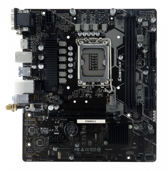  Mainboard Biostar B760MX2-E DDR5 | LGA 1700, mATX, 2 khe RAM 