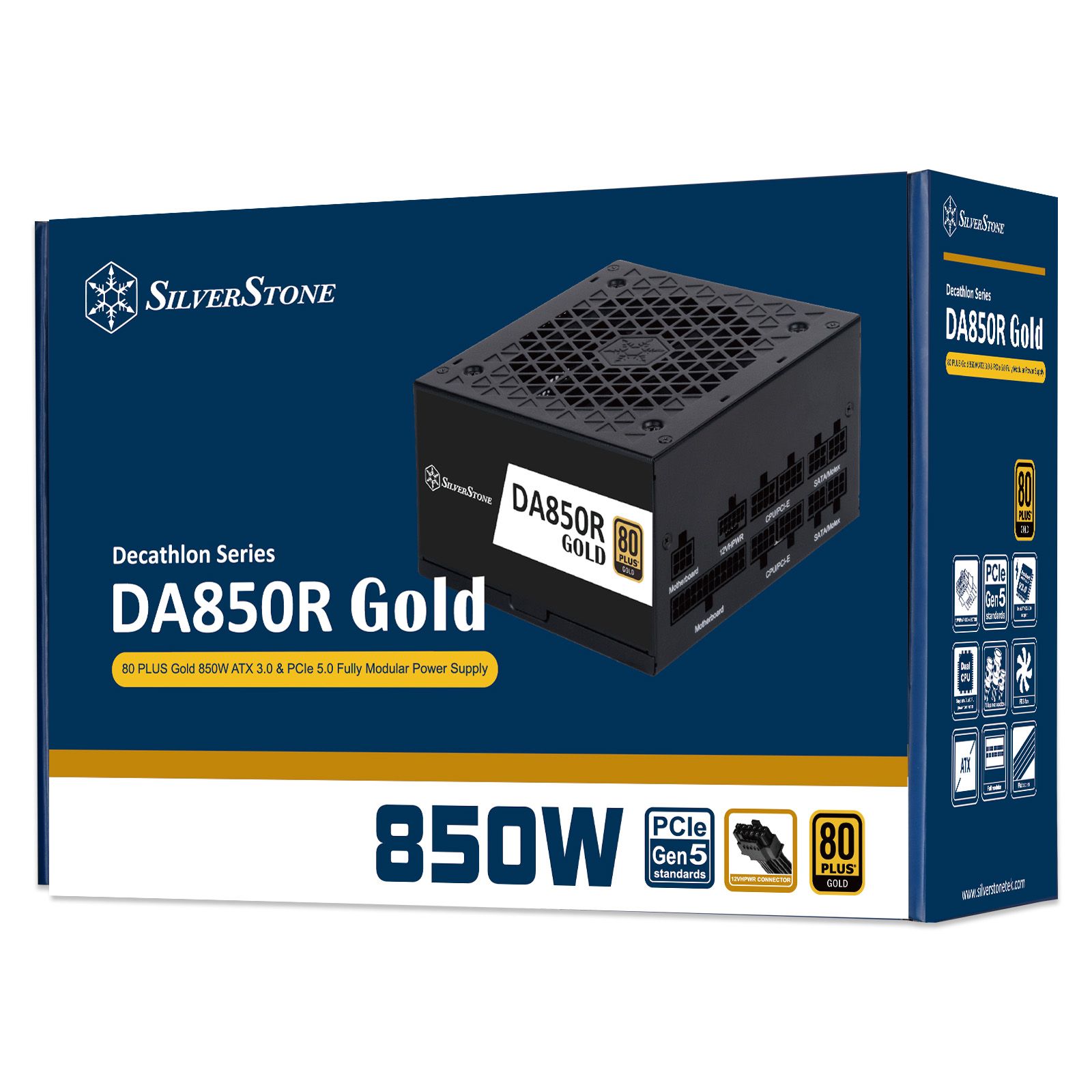 Nguồn SilverStone DA850R Gold | 850W, 80 Plus Gold, ATX 3.0 & PCIe 5.0 Full Modular