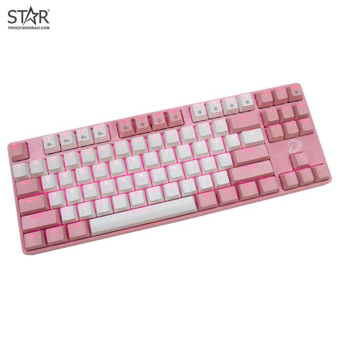Bàn phím cơ Gaming DAREU EK87 (Brown Switch) - Pink White (Pink-LED)