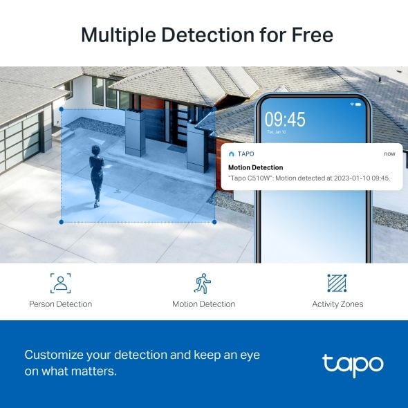  Camera WiFi ngoài trời TP-Link Tapo C510W | 3MP, 2K, Hồng ngoại, 360° 