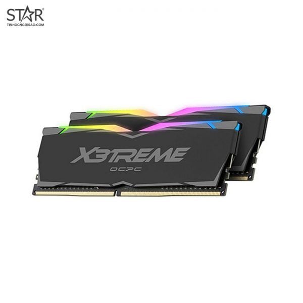 Ram DDR4 OCPC X3treme Aura RGB 16GB 3200Mhz (2X 8GB) Black (MMX3A2K16GD432C16) Tản Nhiệt