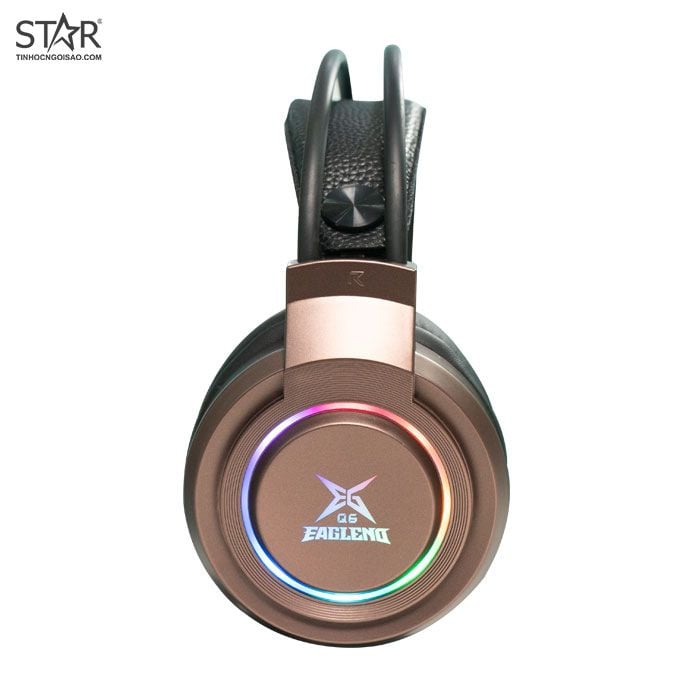 Tai Nghe Eaglend Q6 Brown 7.1 Surround Gaming RGB (Đen Nâu)