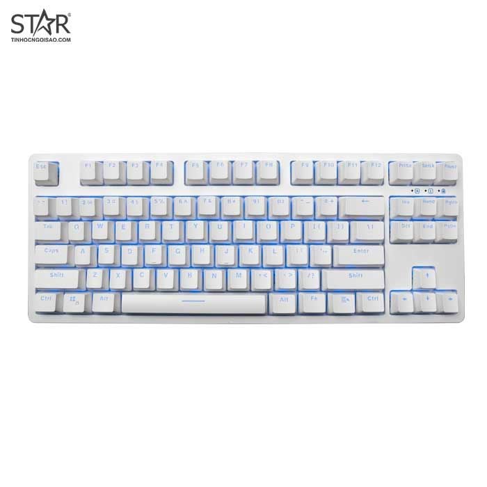 Bàn Phím Cơ E-Dra EK387 Ice White Gaming Led TKL Brown Switch (Trắng)