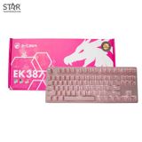  Bàn Phím Cơ E-Dra EK387 Dream Pink Gaming Led TKL Blue Switch (Hồng) 