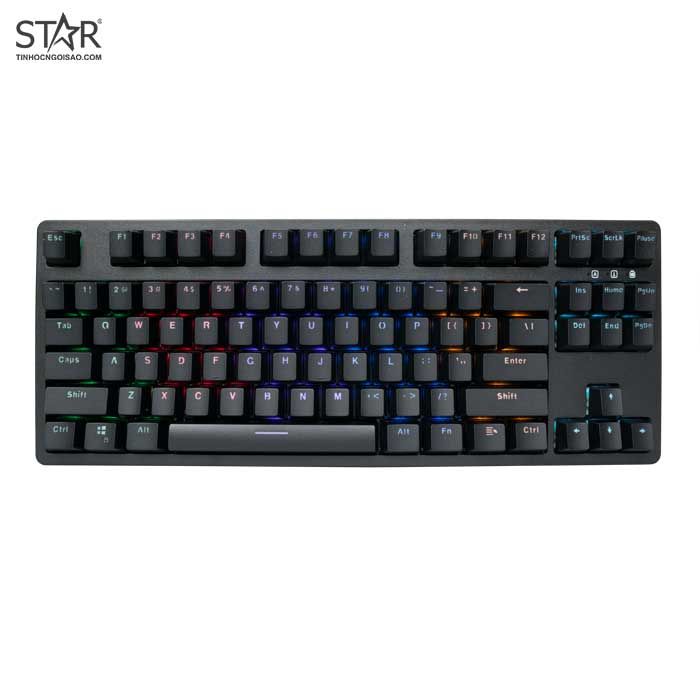 Bàn Phím Cơ E-Dra EK387 Gaming Led TKL Red Switch (Đen)