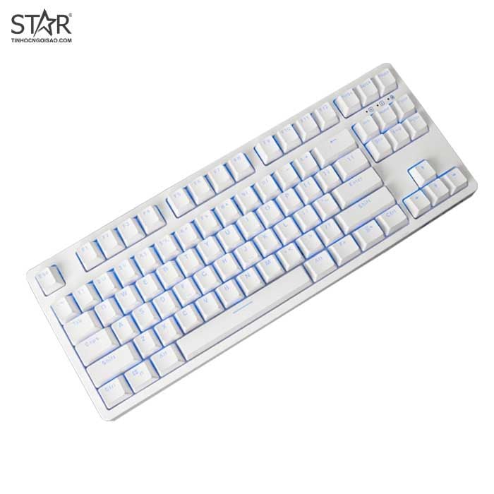 Bàn Phím Cơ E-Dra EK387 Ice White Gaming Led TKL Brown Switch (Trắng)