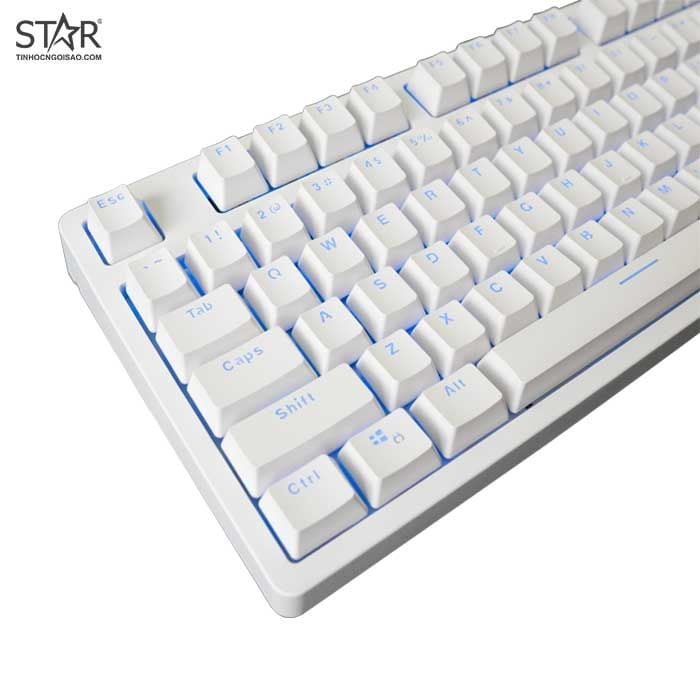 Bàn Phím Cơ E-Dra EK387 Ice White Gaming Led TKL Brown Switch (Trắng)