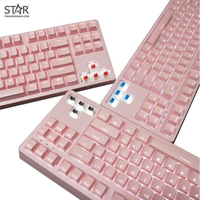 Bàn Phím Cơ E-Dra EK387 Dream Pink Gaming Led TKL Huano Red Switch (Hồng)