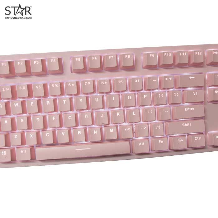 Bàn Phím Cơ E-Dra EK387 Dream Pink Gaming Led TKL Huano Red Switch (Hồng)