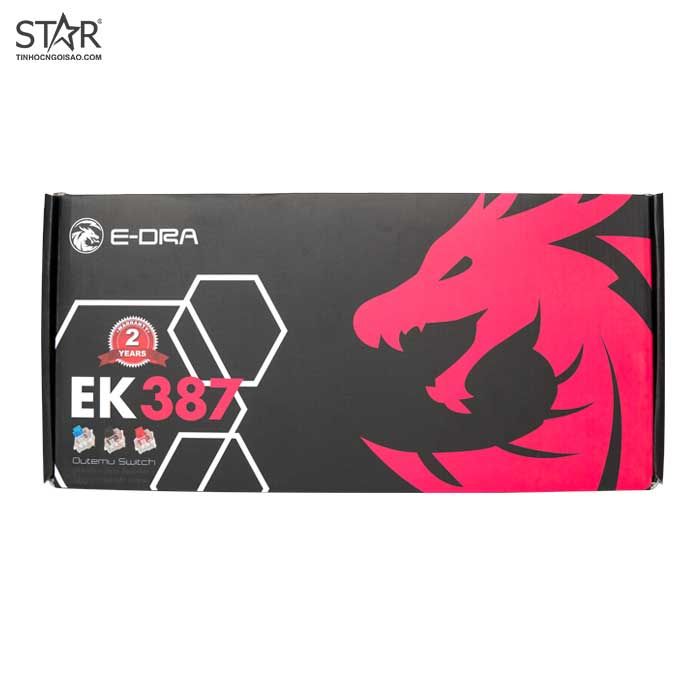 Bàn Phím Cơ E-Dra EK387 Gaming Led TKL Red Switch (Đen)