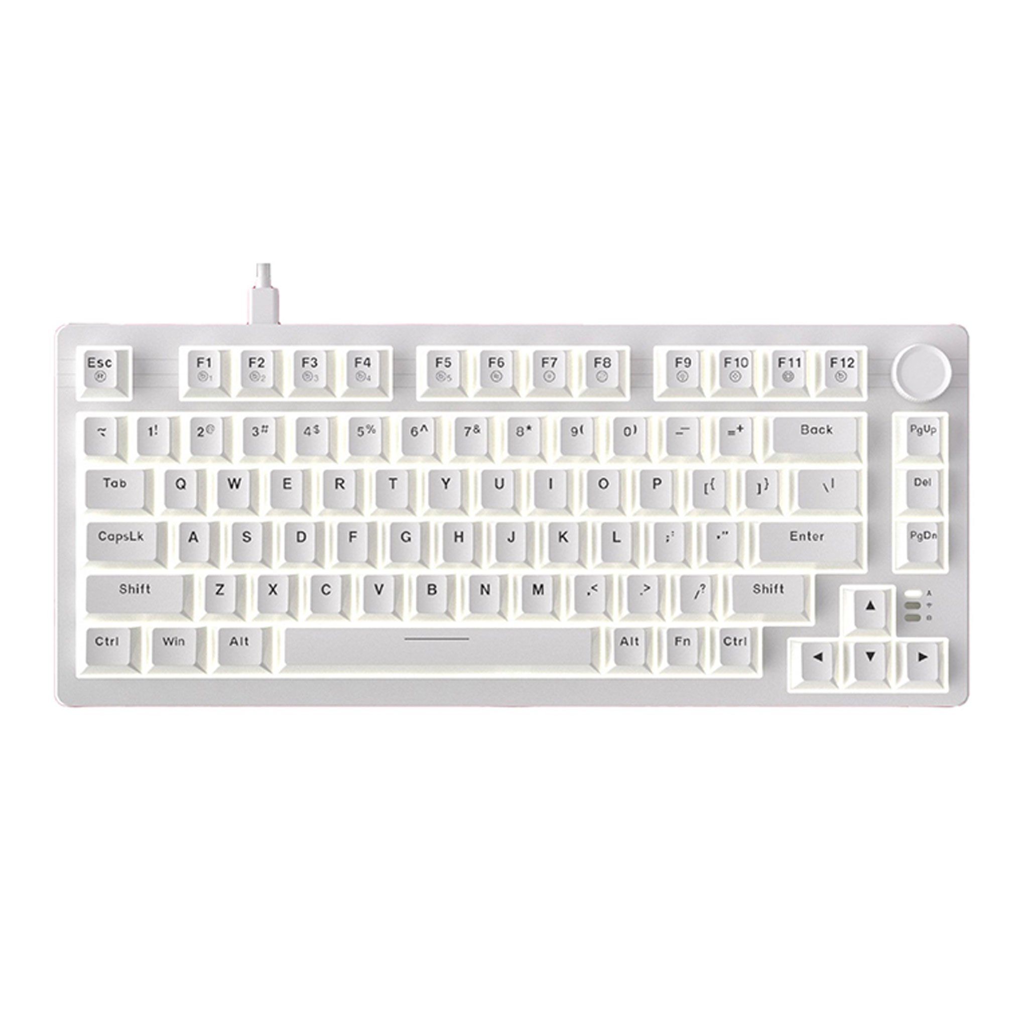 Bàn phím cơ DareU EK75 White | 2 sides RGB strip, Type-C, Firefly (Tactile) Switch