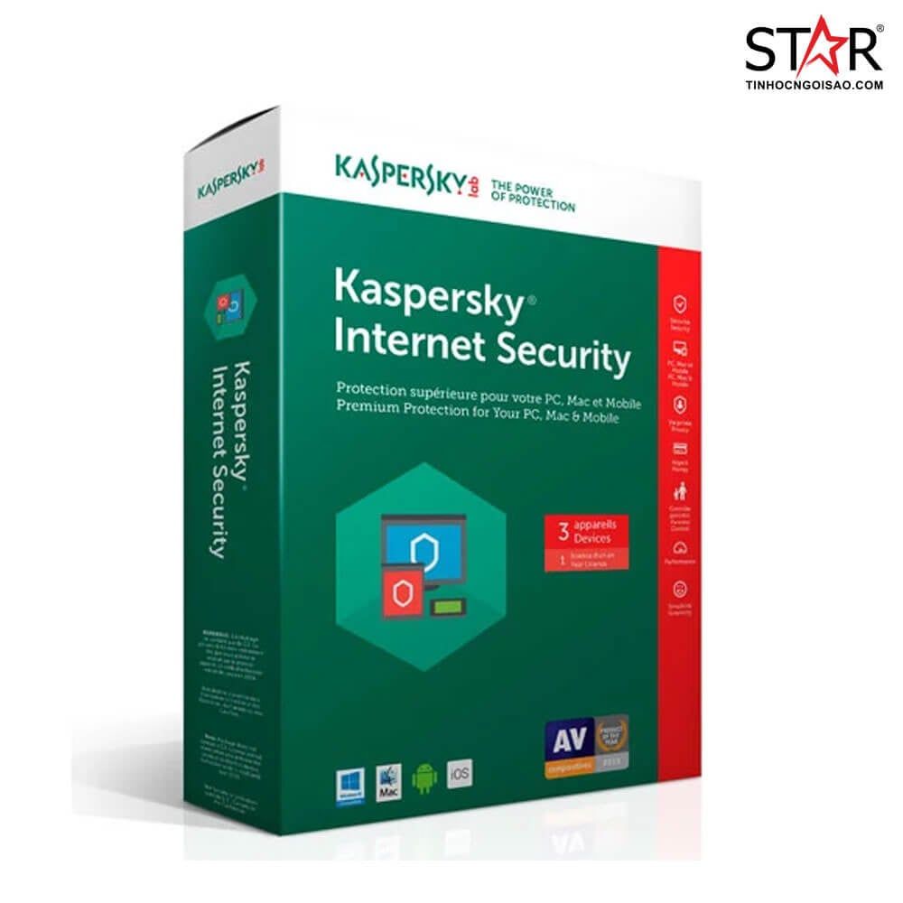 Phần mềm diệt virus Kaspersky Internet Security cho 3PC KL1854MUCFS