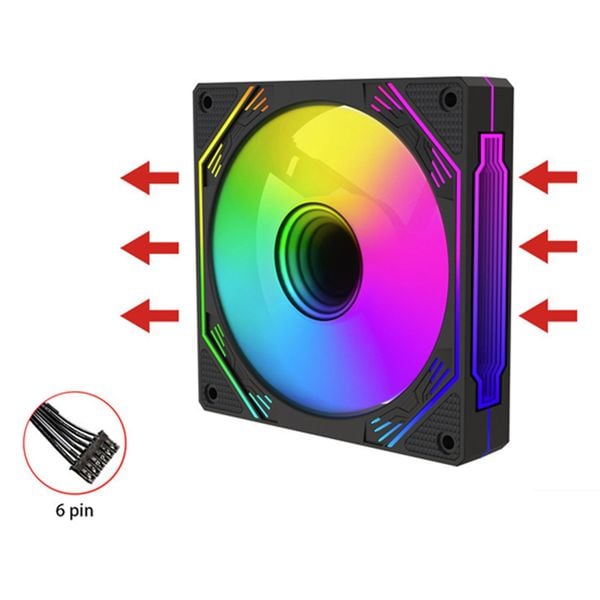  Quạt tản nhiệt PC Redmoon F3 | Kit 5 fan 120mm, RGB, Đen 