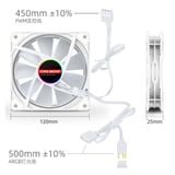  Quạt tản nhiệt PC Coolmoon S6 ARGB | Fan lẻ 120mm, ARGB, Trắng 