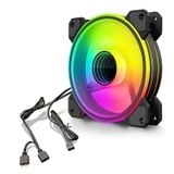  Quạt tản nhiệt PC Coolmoon WF1 | Kit 5 fan 120mm, RGB, Đen 