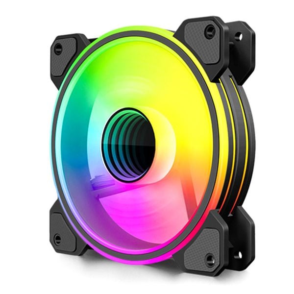  Quạt tản nhiệt PC Coolmoon WF1 | Kit 5 fan 120mm, RGB, Đen 