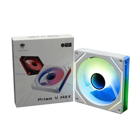 Quạt tản nhiệt PC Leopard Prism 4Max ARGB | Fan lẻ 120mm, ARGB, Gió ngược, Trắng