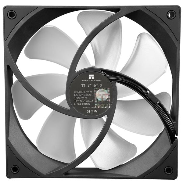  Quạt tản nhiệt PC Tiger TL-C14C-S Black | Fan lẻ 140mm, ARGB 