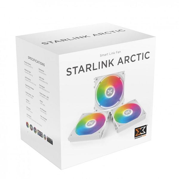  Quạt tản nhiệt PC XMT SLU Arctic Modular EN41310 | Kit 3 fan 120mm, Trắng 