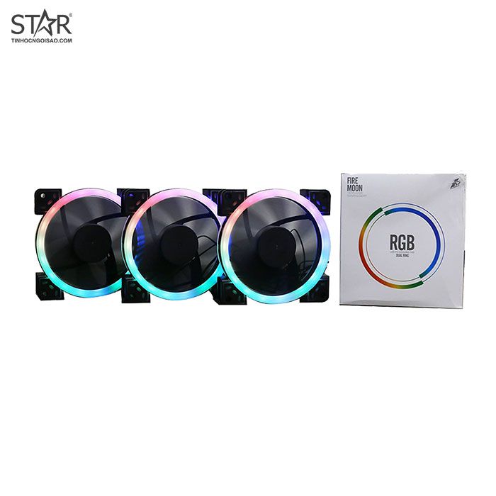 Fan Case 1st Player Fire Moon 12 RGB Pack 3 Fan (Hub + Remote)