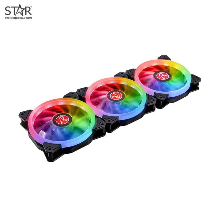 Fan Case Raijintek Iris ADD-3 12cm RGB Pack 3 Fan (Hub + Remote + Đầu chia 1 ra 3)