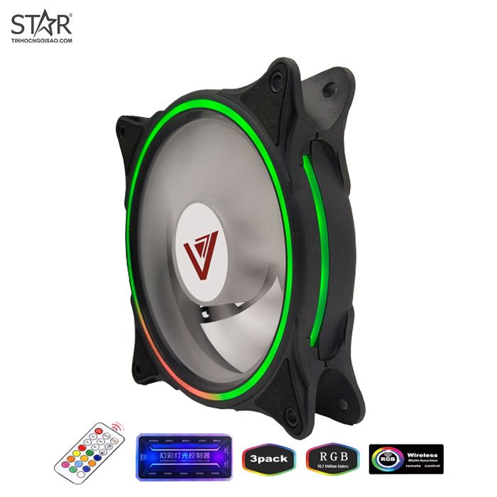 Fan Case VSP V206B RGB 12cm Pack 3 Fan (Hub + Remote)