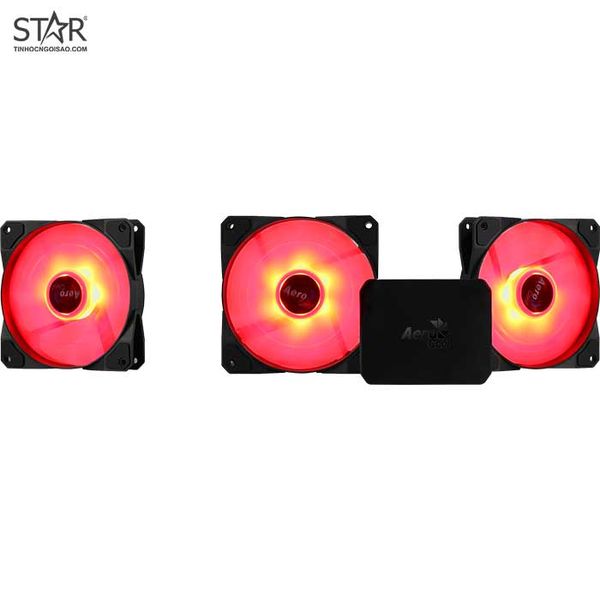  Quạt tản nhiệt PC Aerocool P7‑F12 PRO | Kit 3 fan 120mm, ARGB, Đen 