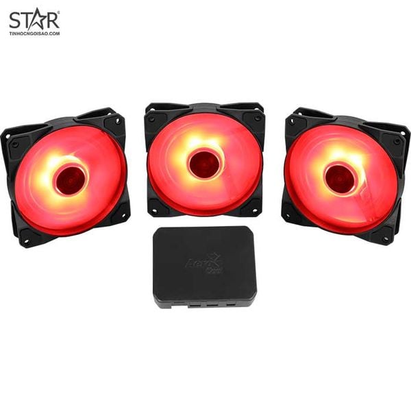  Quạt tản nhiệt PC Aerocool P7‑F12 PRO | Kit 3 fan 120mm, ARGB, Đen 
