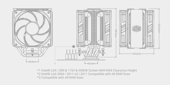 Tản Nhiệt CPU Cooler Master MA612 Stealth ARGB (MAP-T6PS-218PA-R1)