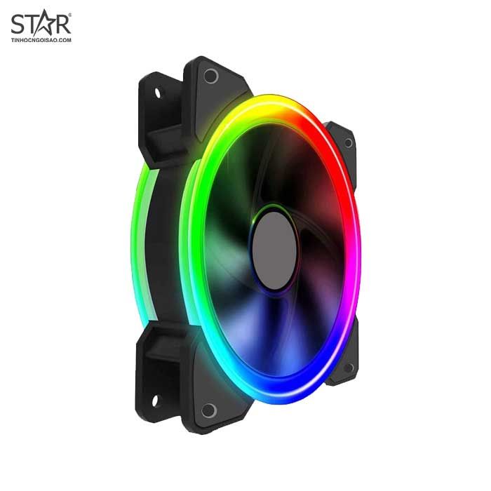 Fan Case VSP V202 Led Rainbow 12cm (2 mặt Led)