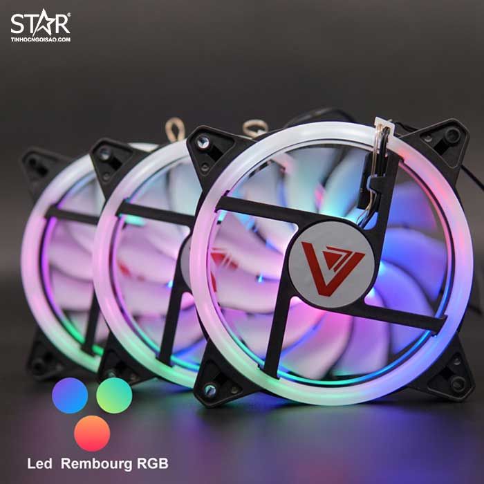 Fan Case VSP V202 Led Rainbow 12cm (2 mặt Led)