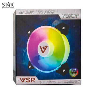Bộ Kit 3 Fan VSP V209B LED RGB (01 Hộp có 3 Fan/Hub/Remote)