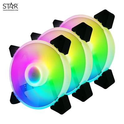 Bộ Kit 3 Fan VSP V209B LED RGB (01 Hộp có 3 Fan/Hub/Remote)