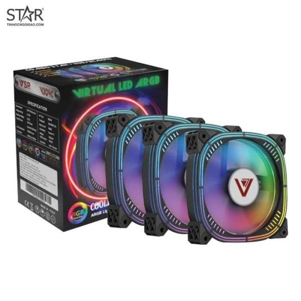 Fan Case VSP V304C LED ARGB Pack 3 Fan (Hub + Remote)