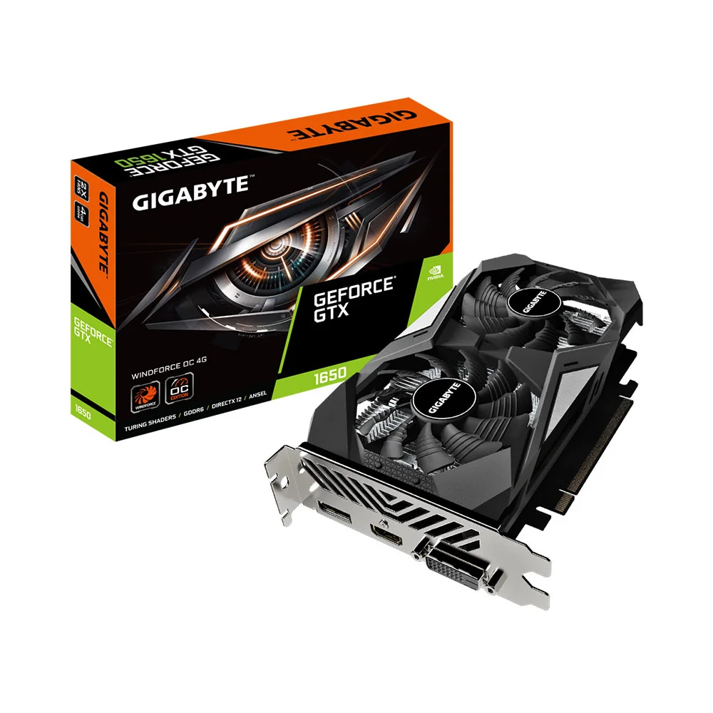 VGA Gigabyte GTX1650 D6 Windforce OC 4GB 2 Fan