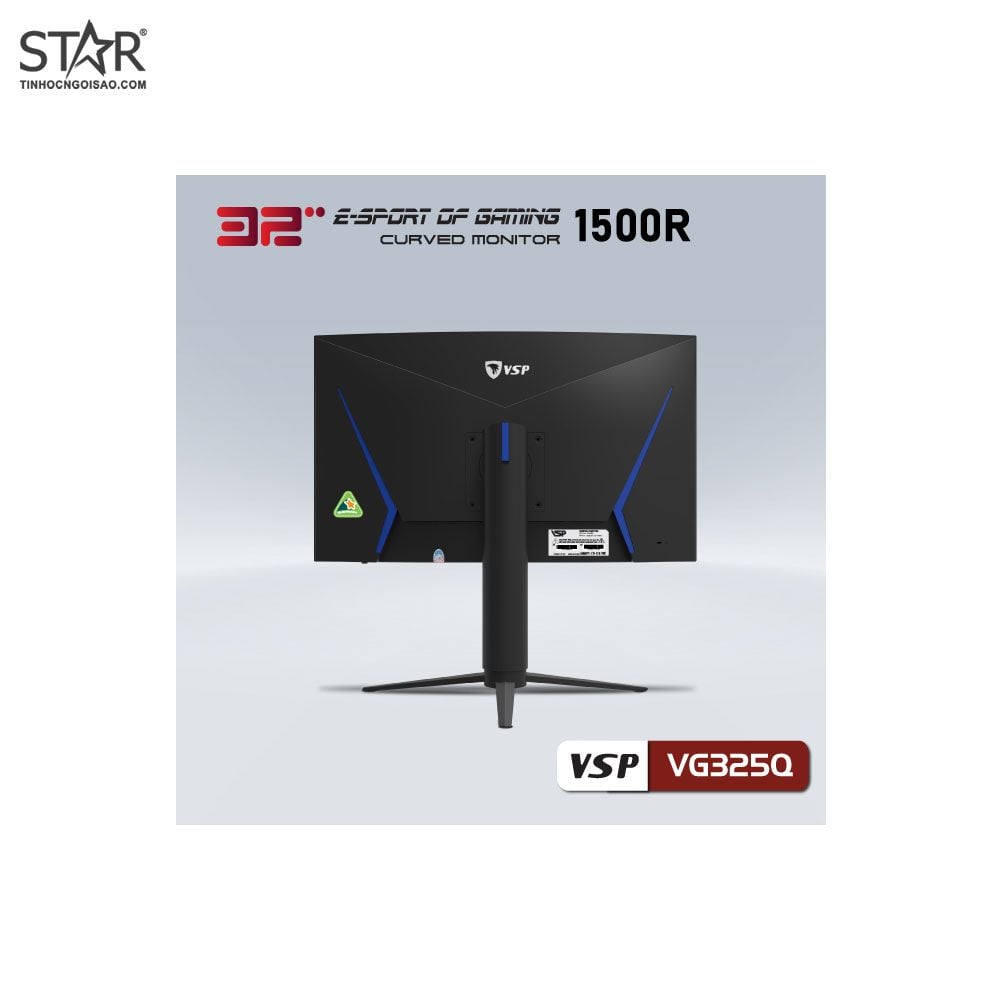 Màn Hình Gaming VSP VG325Q (31.5 inch, 2K, VA, 165Hz, 4ms, 400nits, HDMI+DP, Cong)