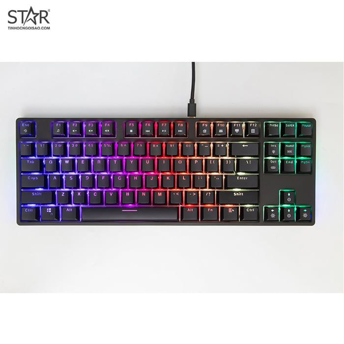 Bàn Phím Cơ Fuhlen D87s Led RGB Blue Switch (Đen)