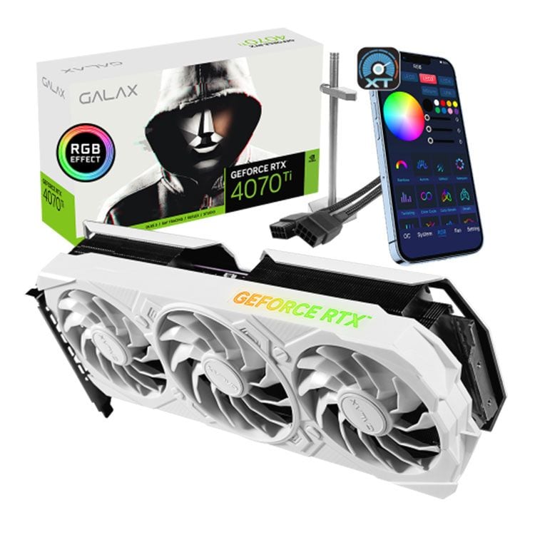 Card màn hình VGA GALAX GeForce RTX 4070 Ti EX Gamer White 1-Click OC 12GB GDDR6X