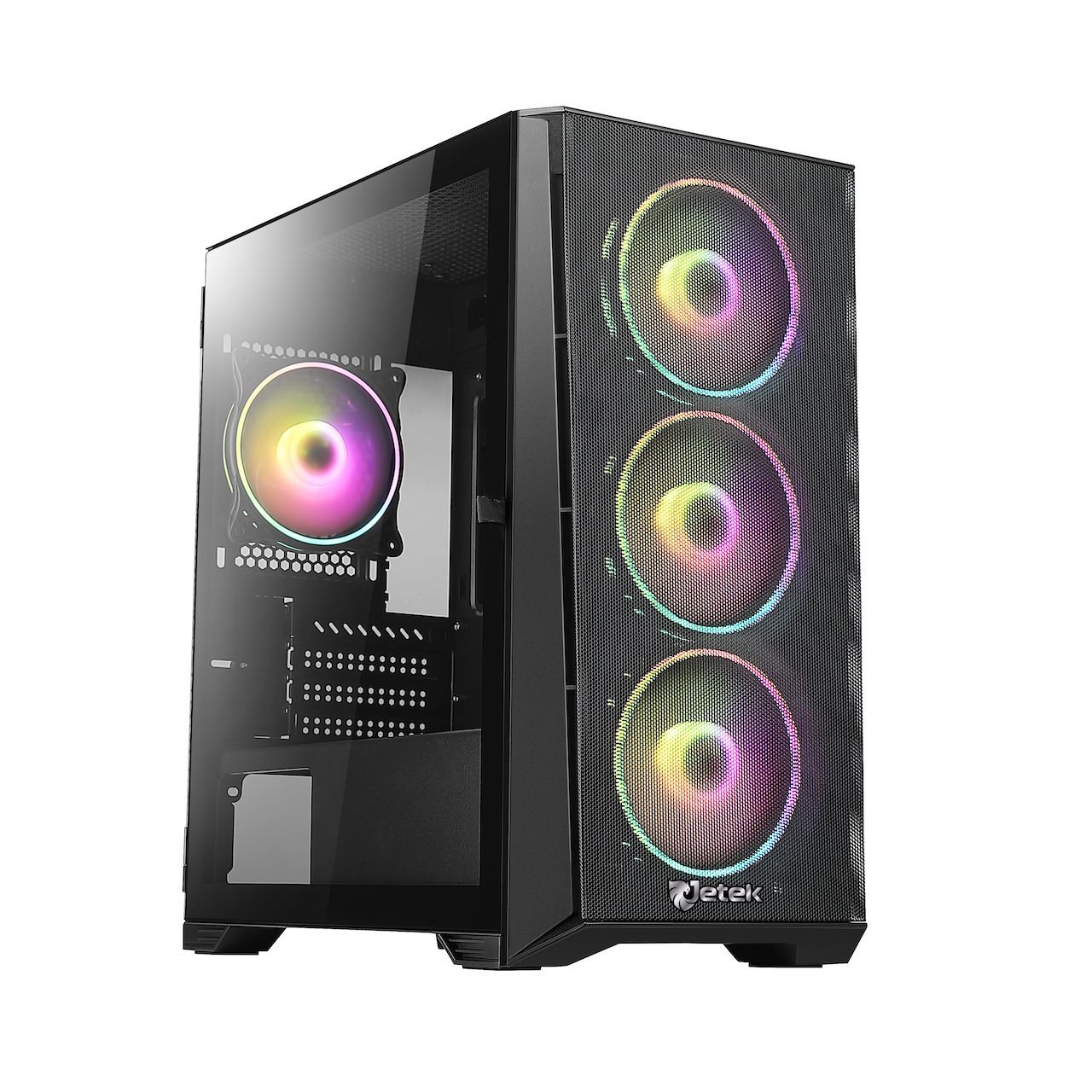 Thùng máy Case Jetek Squid Game - X2 | Đen, Kèm 3 Fan RGB