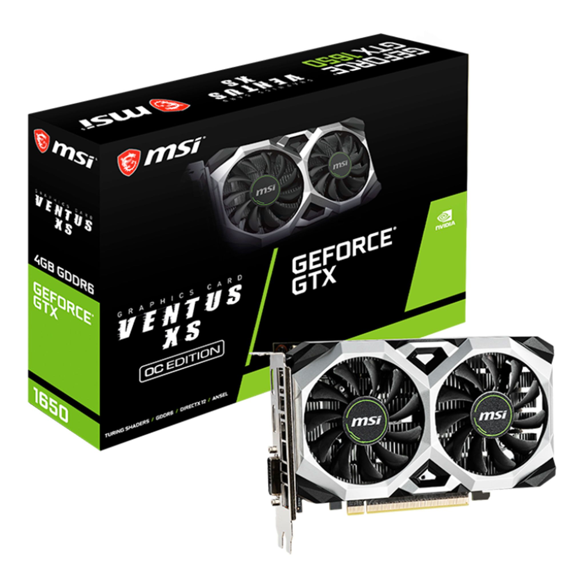 Card màn hình VGA MSI GeForce GTX 1650 D6 VENTUS XS OC 4GB