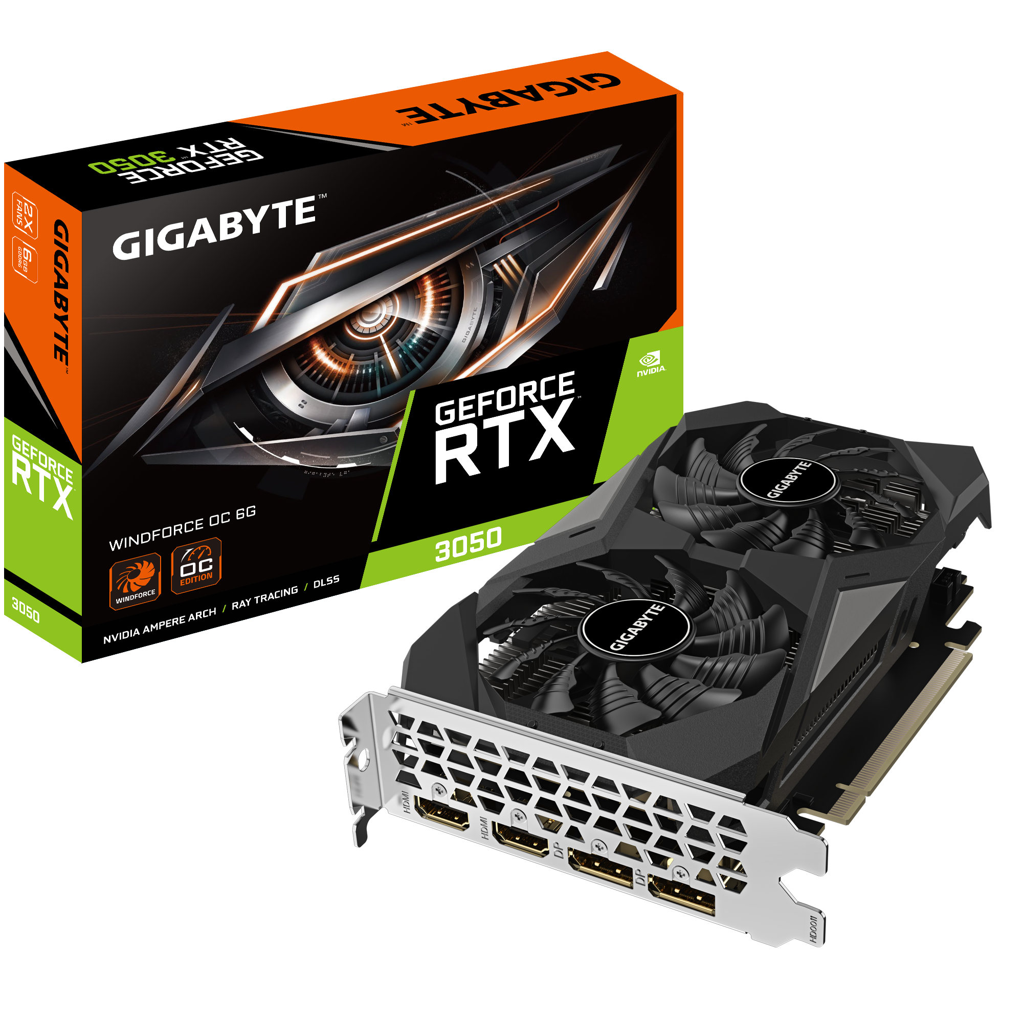 Card màn hình VGA Gigabyte GeForce RTX 3050 WINDFORCE OC 6G