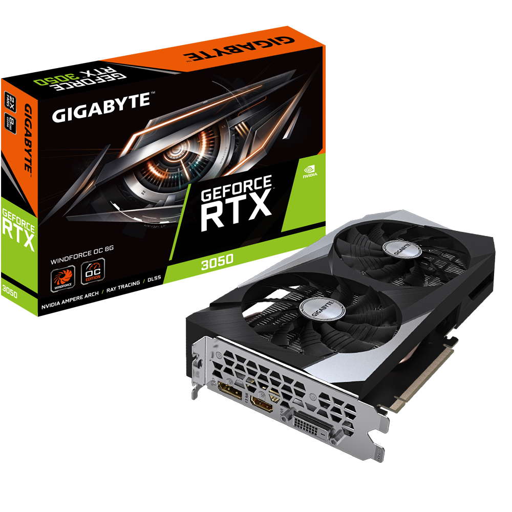 Card màn hình VGA GIGABYTE GeForce RTX 3050 WindForce OC 8G