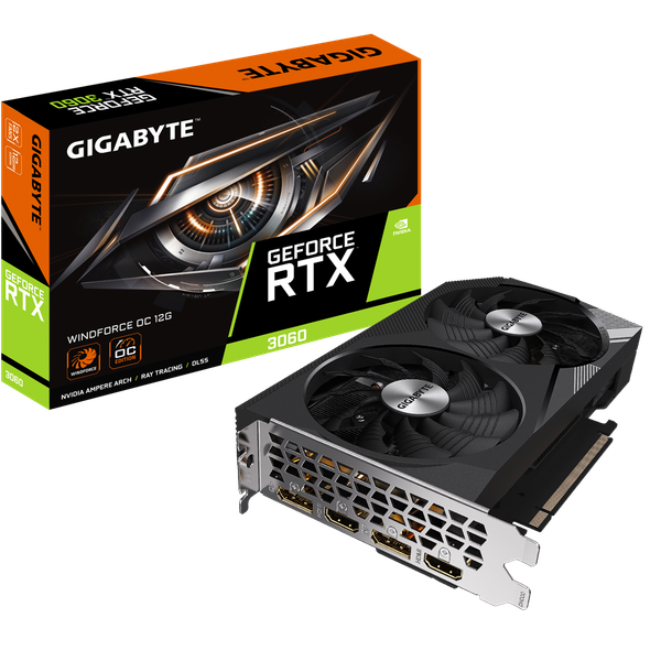  Card màn hình NVIDIA GeForce RTX 3060 Gigabyte WindForce OC | 12GB GDDR6, 3584 CUDA, 550W 